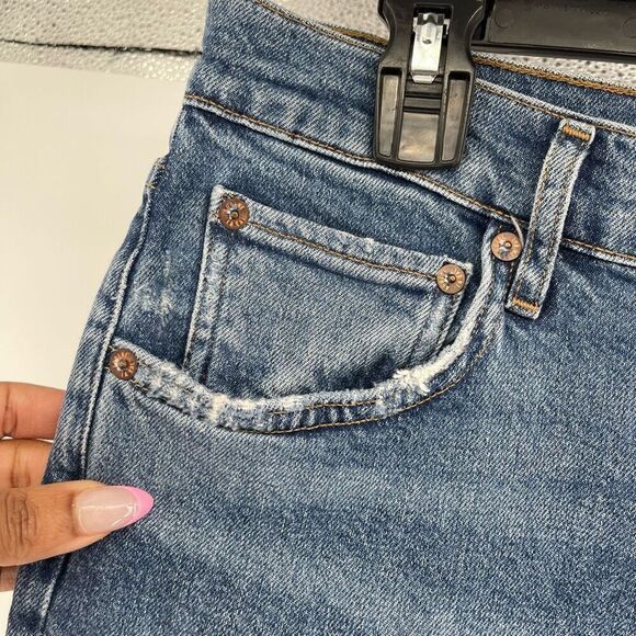 AGOLDE Riley High Rise Straight Crop Jeans – Frequency Wash Denim Size 30 - Picture 6 of 17